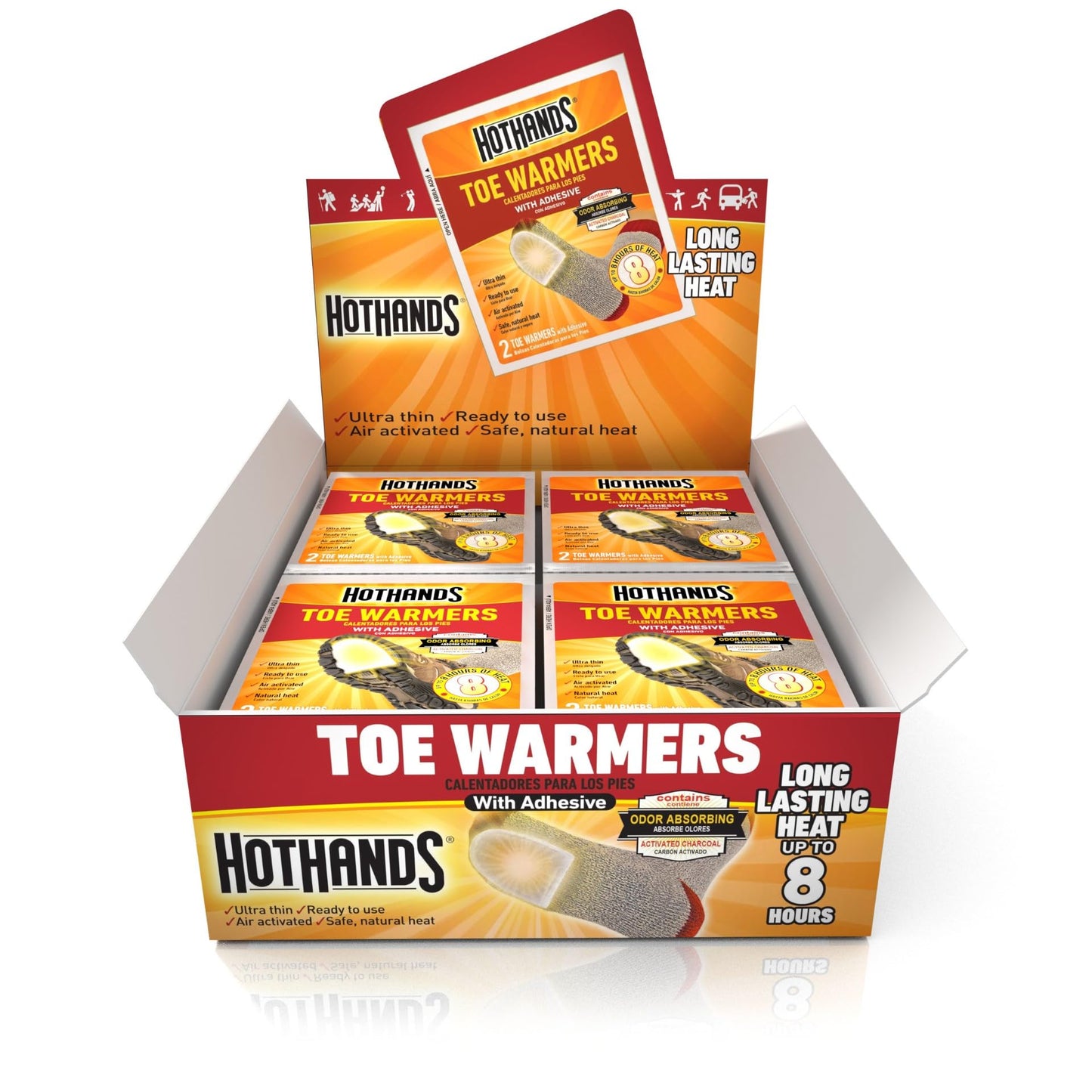 HotHands Toe Warmers - Long Lasting, Odorless, Air Activated - Up to 8 Hours of Heat - 40 Pair