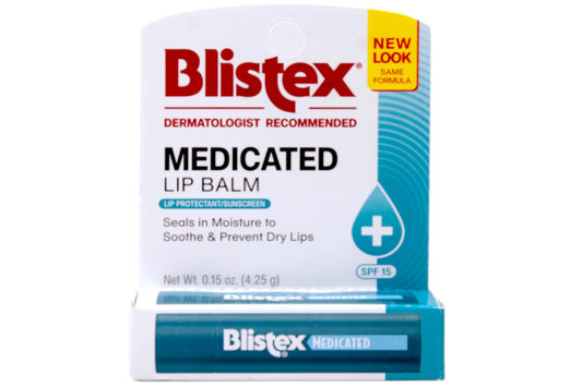 Blistex Medicated Lip Balm with SPF 15 for Dryness, Chapping and Soothes Irritated Lips,0.15 Ounce (Pack of 8)