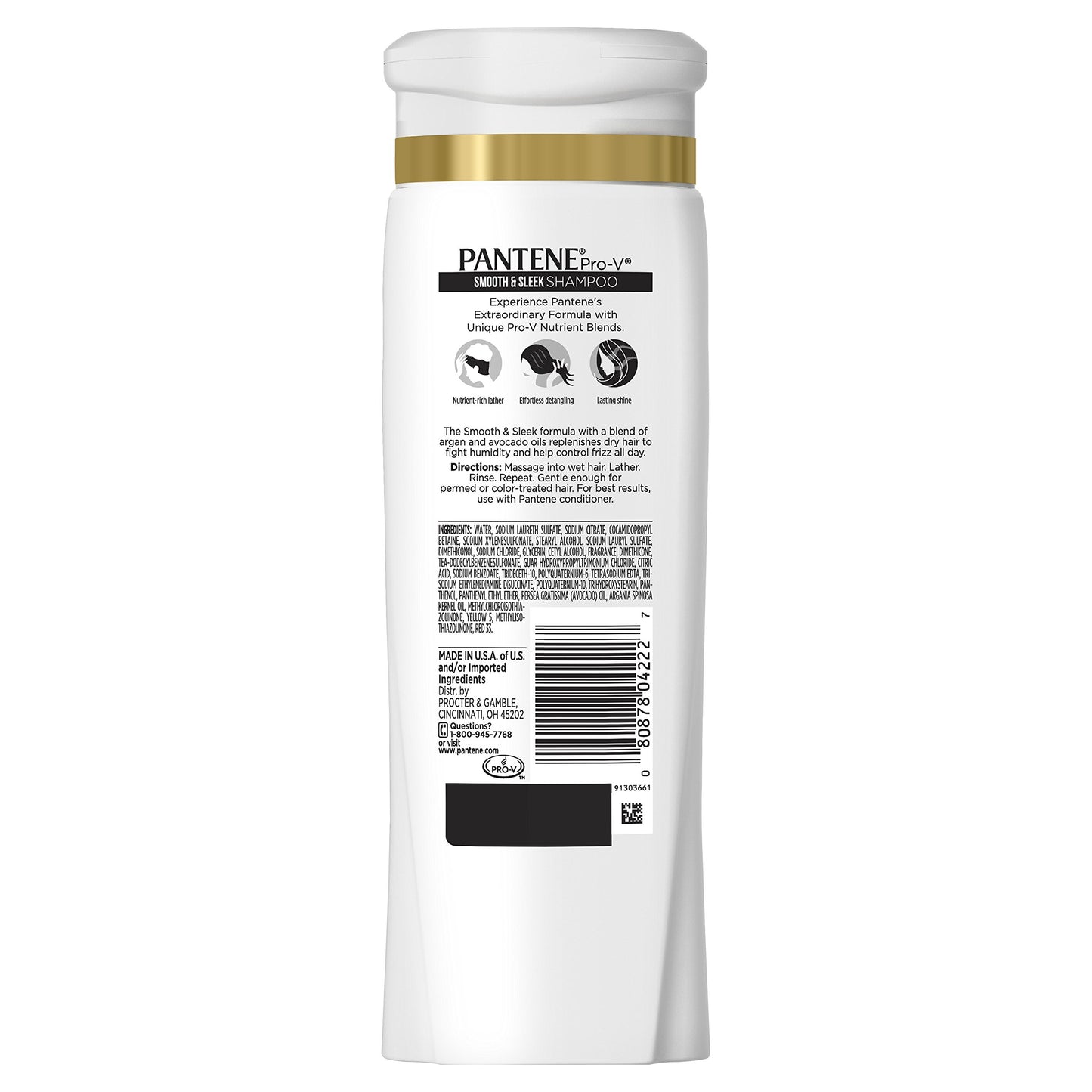 Pantene Shampoo Smooth & Sleek 12.6 Ounce (3 Pack)
