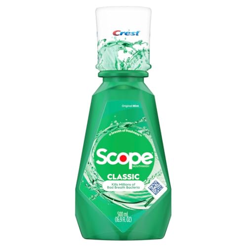 Crest Scope Classic Mouthwash, Original Formula, 500 Ml, 4 Count