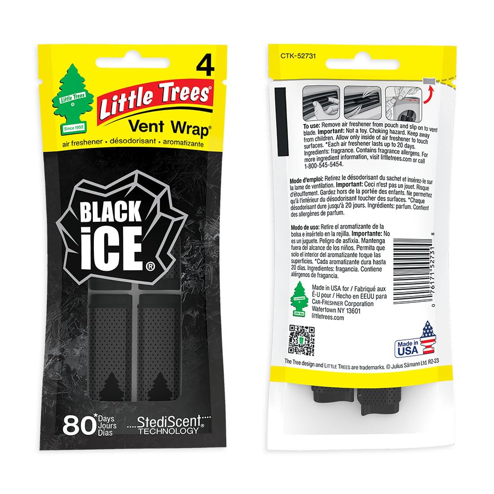 LITTLE TREES Car Air Freshener | Vent Wrap Provides Long-Lasting Scent, Invisibly Fresh!