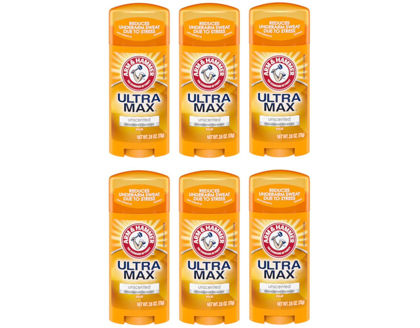 ARM & HAMMER ULTRAMAX Anti-Perspirant Deodorant Invisible Solid Unscented 2.60 oz (6-Pack)