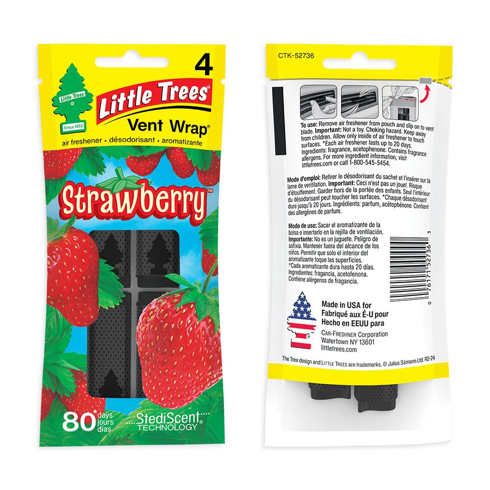 LITTLE TREES Car Air Freshener | Vent Wrap Provides Long-Lasting Scent, Invisibly Fresh!