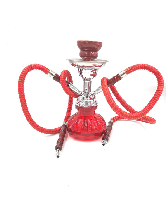 Hookah 2 Hose Set Glass Water Vase Tobacco Bong Smoking Shisha Pipe Hookah RED Color