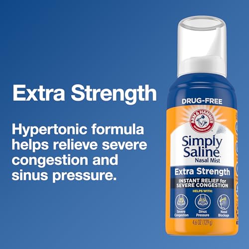 Simply Saline Extra Strength for Severe Congestion Relief Nasal Mist: 4.6oz 3-Pack