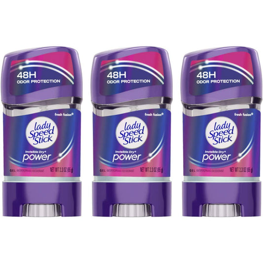 Lady Speed Stick 48HR Antiperspirant Deodorant Gel Fresh Fusion 2.30 oz (Pack of 3)