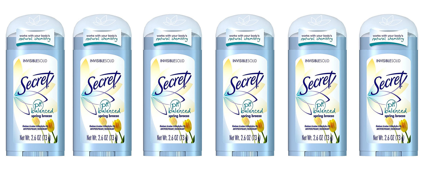 Secret Antiperspirant and Deodorant for Women pH Balanced Invisible Solid 2.6 Oz