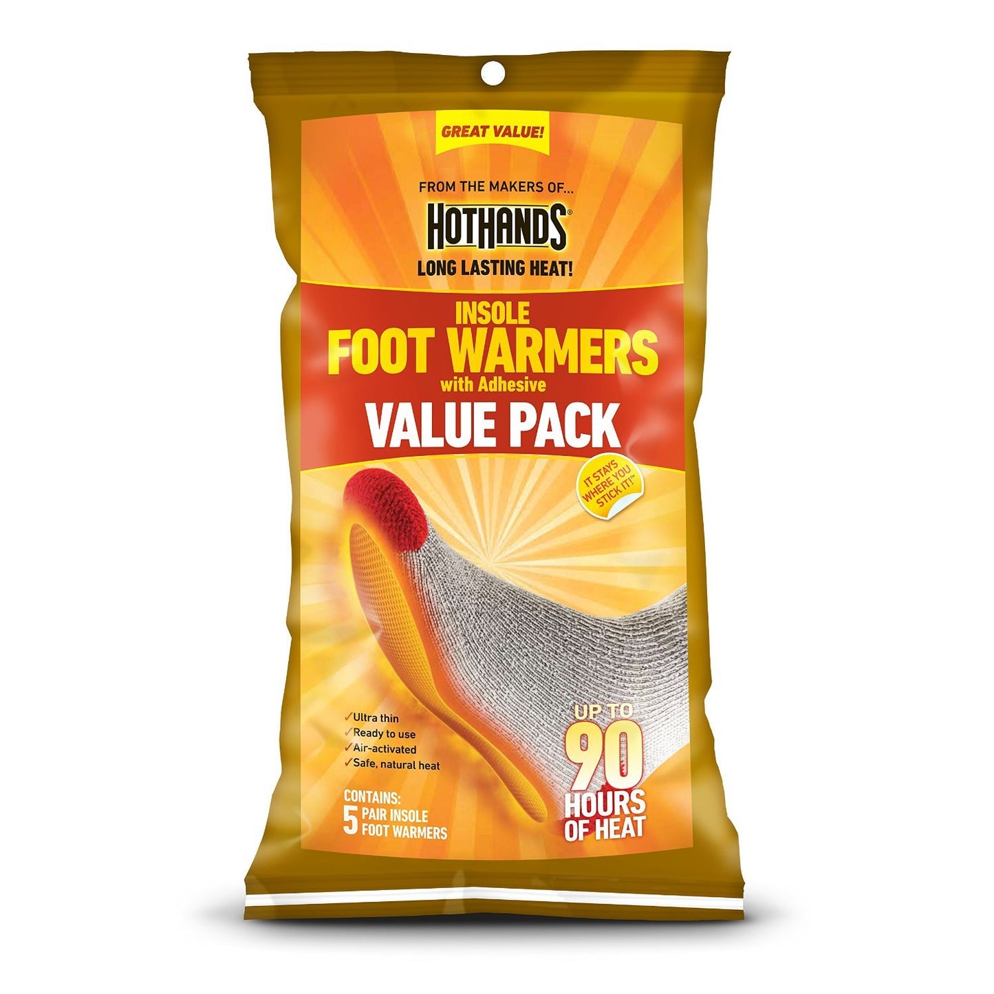 Hothands Insole Foot Warmer Super Value Pkg 10 Pair