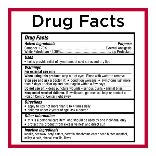 Carmex For-Cold-Sores Lip Balm 0.25 oz