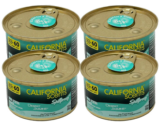 California Scents Spillproof Organic Air Freshener, Desert Jasmine, 1.5 Ounce Canister (Pack of 4)