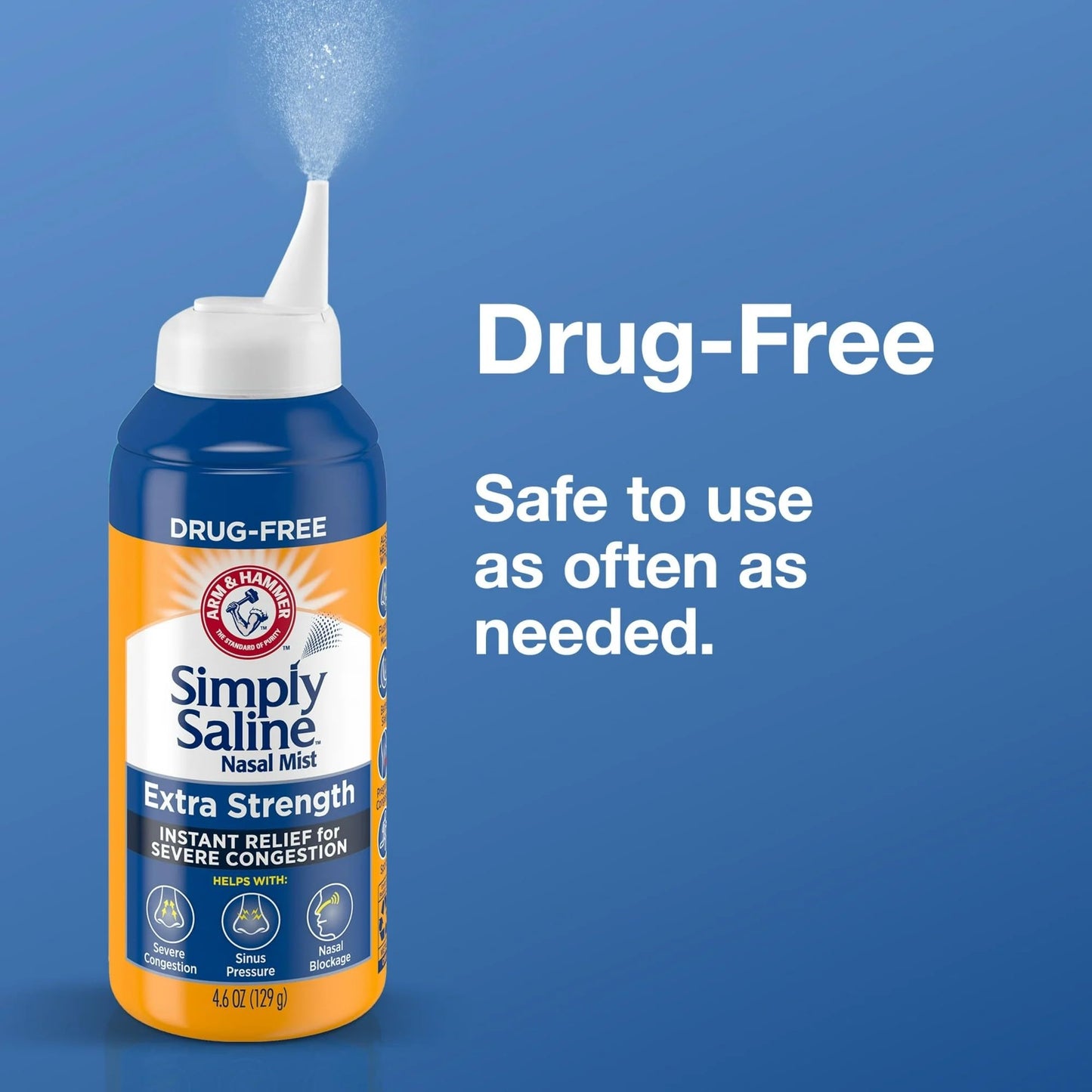 Simply Saline Nasal Mist Extra Strength Severe Congestion 4.6 oz (Pack of 4)