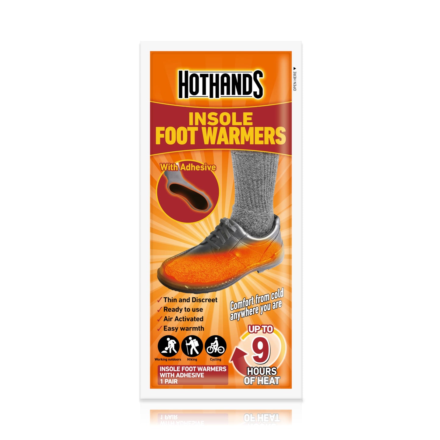 HOTHANDS Insole Warmers 5P - Adhesive - Long Lasting - Up to 9 Hours of Heat - Odourless - Air Activated