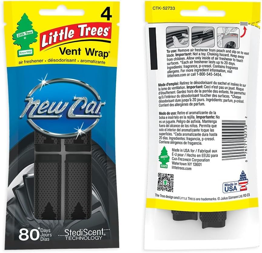 LITTLE TREES Car Air Freshener | Vent Wrap Provides Long-Lasting Scent, Invisibly Fresh!