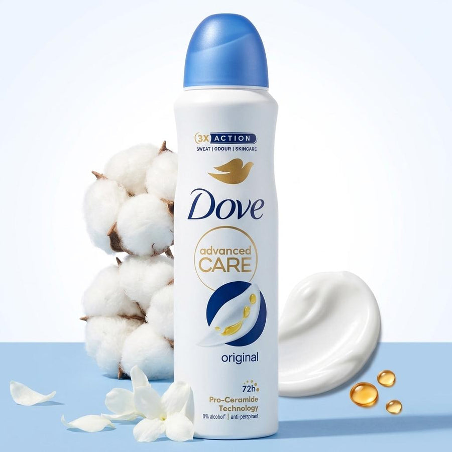 Dove Advanced Care Antiperspirant Deodorant, 72-Hour Protection with 1/4 Moisturizing Cream & Pro-Ceramide Technology, Original Scent, 5oz Spray, Moisturizer, Body Care, Hydrating, Sensitive, Gentle, Daily, Beauty Products, Fragrance, Skin Care