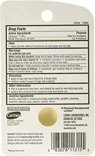 Carmex For-Cold-Sores Lip Balm 0.25 oz