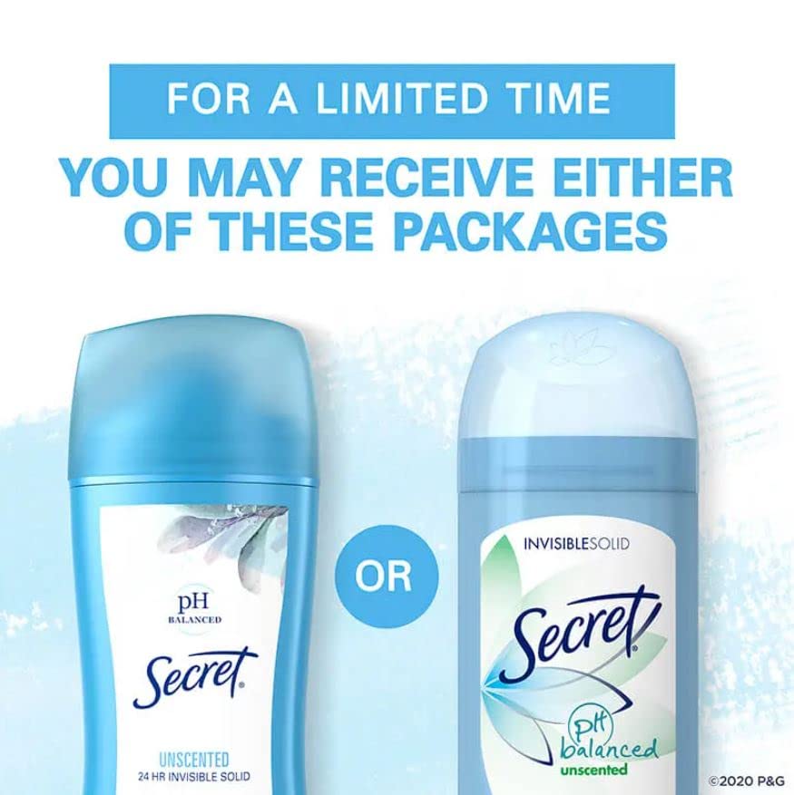 Secret Anti-Perspirant Deodorant Invisible Solid 2.60 oz Pack of
