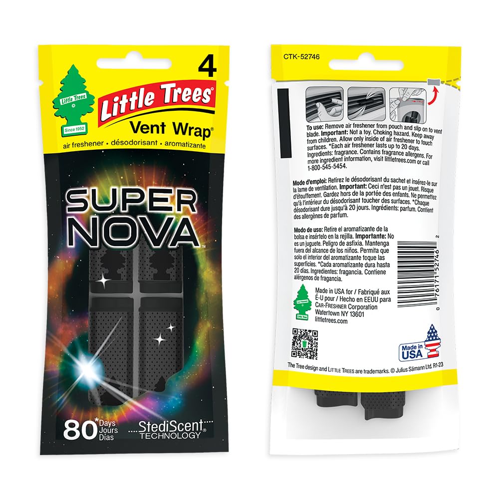 LITTLE TREES Car Air Freshener | Vent Wrap Provides Long-Lasting Scent, Invisibly Fresh!