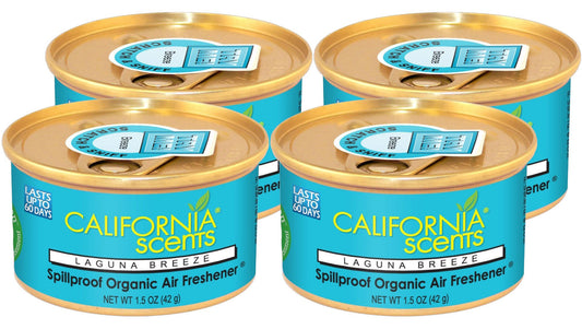 California Scents Spillproof Organic Air Freshener, Laguna Breeze, 1.5 Ounce Canister (Pack of 4)