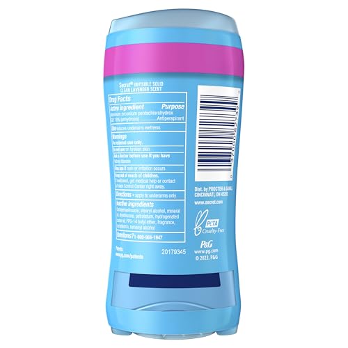 Secret Antiperspirant and Deodorant for Women pH Balanced Invisible Solid 2.6 Oz