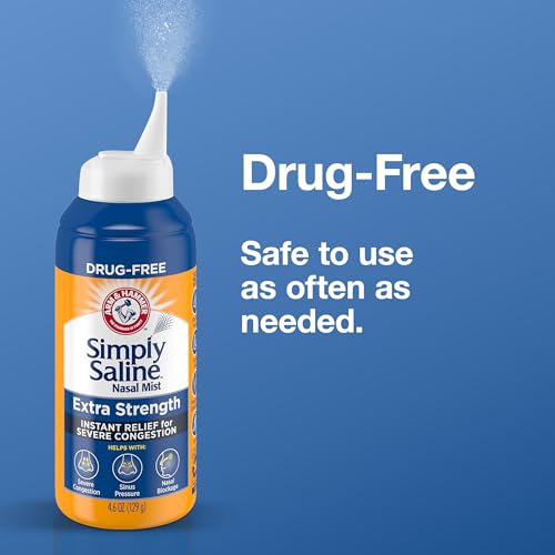 Simply Saline Extra Strength for Severe Congestion Relief Nasal Mist: 4.6oz 3-Pack