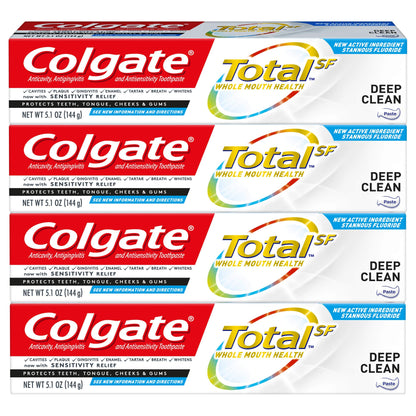 Colgate Total Toothpaste, Deep Clean - 5.1 Ounce (Pack of 4)