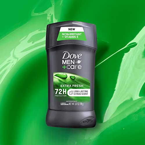 Dove Men+Care Extra Fresh Men's Antiperspirant Deodorant Stick Extra Fresh Twin pack With 72-hour sweat & odor protection with 1/4 Moisturizing Cream & Long-lasting Citrus Scent 2.7 oz
