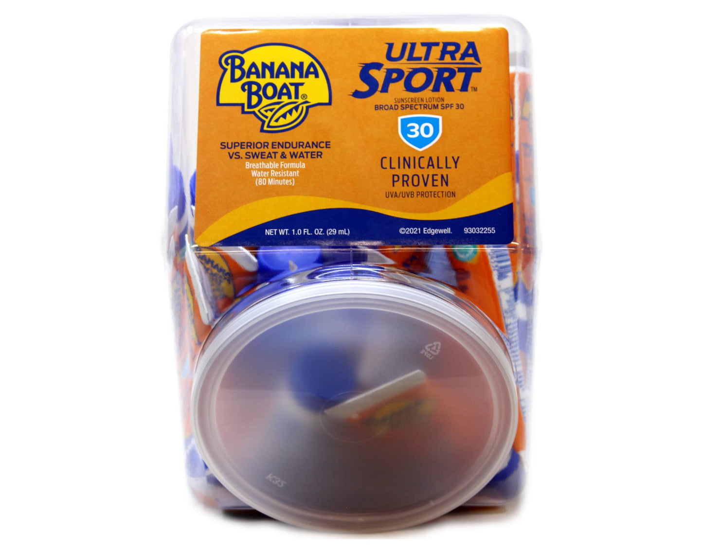 Banana Boat Sport Performance Sunscreen Lotion 30 SPF, 1 oz, Fishbowl 24 count each