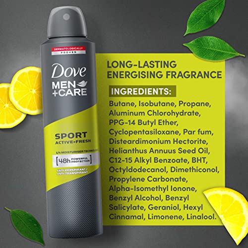 Dove Men Care Anti-Perpirant Deodorant Spray Sport Active Fresh 250Ml - 2 count