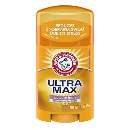 Arm & Hammer Ultra Max Powder Fresh Antiperspirant Deodorant 1.0 Oz Travel Size (Pack of 3)