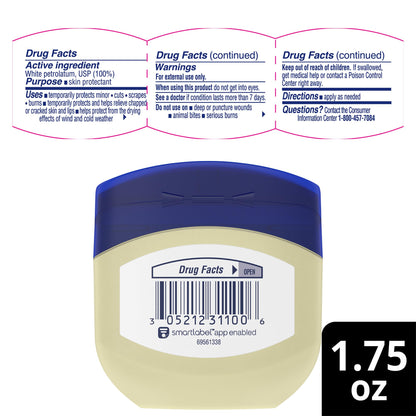 Vaseline Unscented Petroleum Jelly Balm 50ml - Pack of 2, Hypoallergenic, for All Skin Types