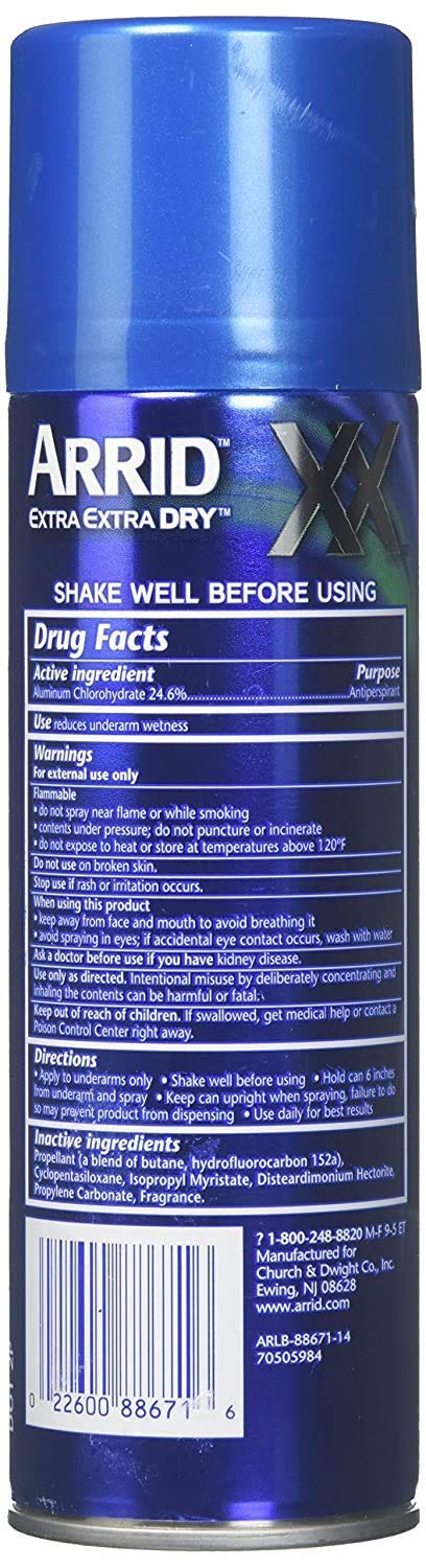 ARRID XX Anti-Perspirant Deodorant Spray Regular 4 oz