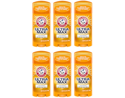 ARM & HAMMER ULTRAMAX Anti-Perspirant Deodorant Invisible Solid Unscented 2.60 oz (6-Pack)