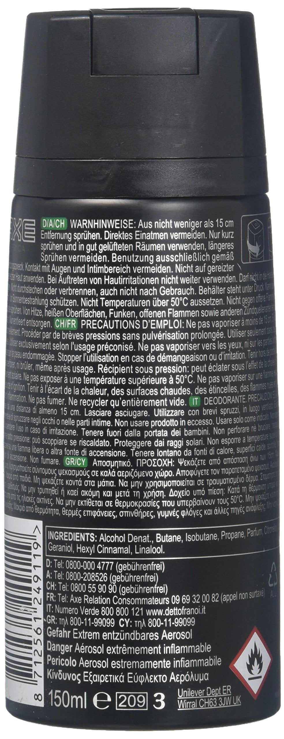 Axe Deodorant Body Spray Africa Mens Fragrance 150ml 5.07oz (3 Pack, Africa)