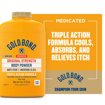 Gold Bond Medicated Body Powder, 4 oz (Pack of 4)