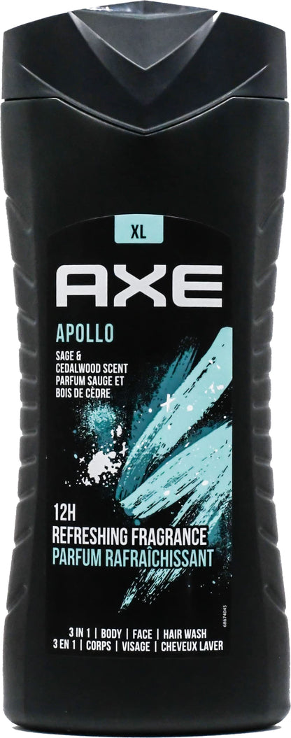 AXE Body Wash 12h Refreshing Fragrance 3-IN-1 Body, Face, Hair Wash, Variety of 6 scents - 13.5 fl Ounce (400 mL)