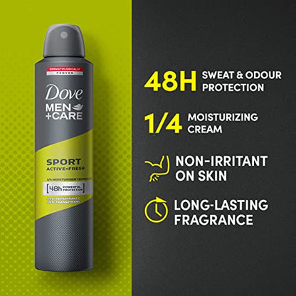 Dove Men Care Anti-Perpirant Deodorant Spray Sport Active Fresh 250Ml - 2 count