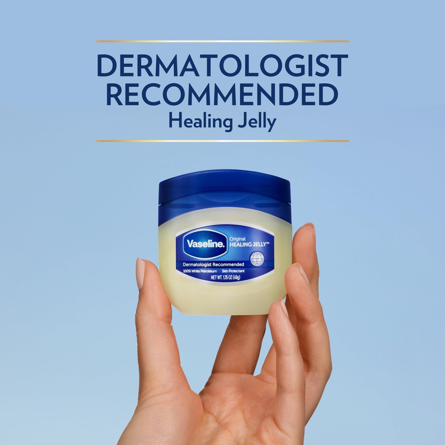 Vaseline Unscented Petroleum Jelly Balm 50ml - Pack of 2, Hypoallergenic, for All Skin Types