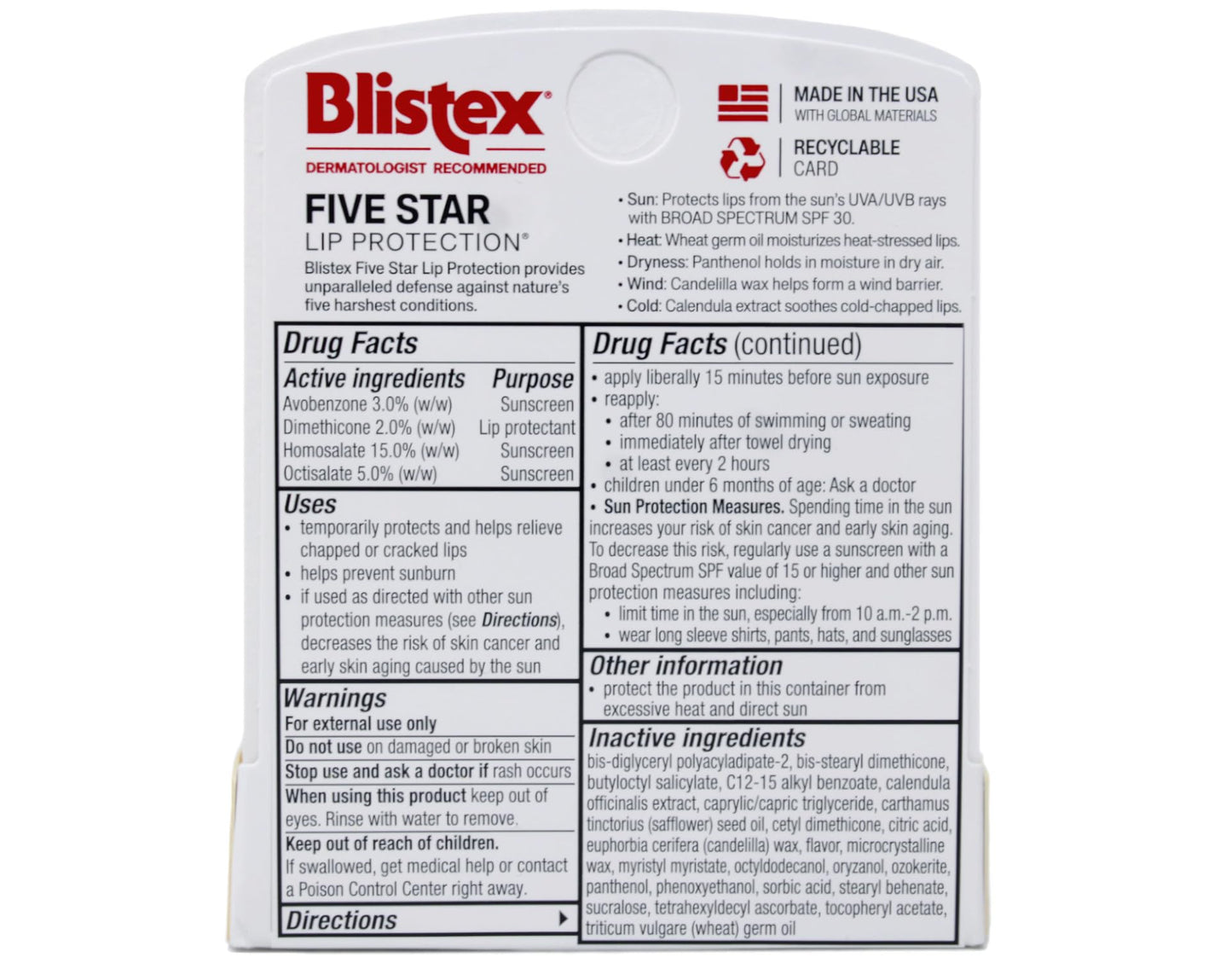 BLISTEX 5 STAR LIP BALM 3 PACK