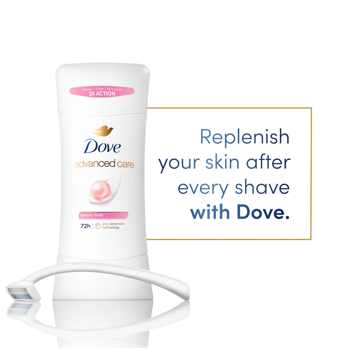 advanced care beauty finishantiperspirant deodorant48hsticknatural oil