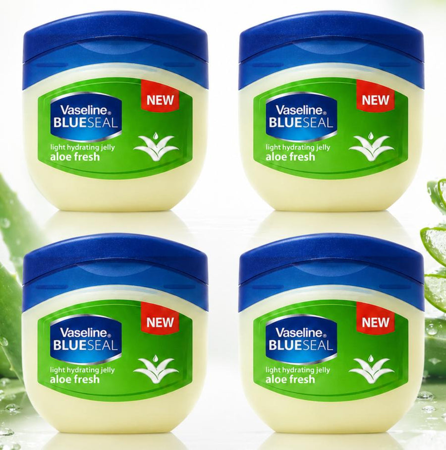 Vaseline Blue Seal Aloe Fresh Light Hydrating Jelly Body Moisturizer - Soothing Aloe Vera, Triple Purified, Locks in Moisture for All Skin Types, 50mL (1.7oz), Blue Lid, Body Care Product