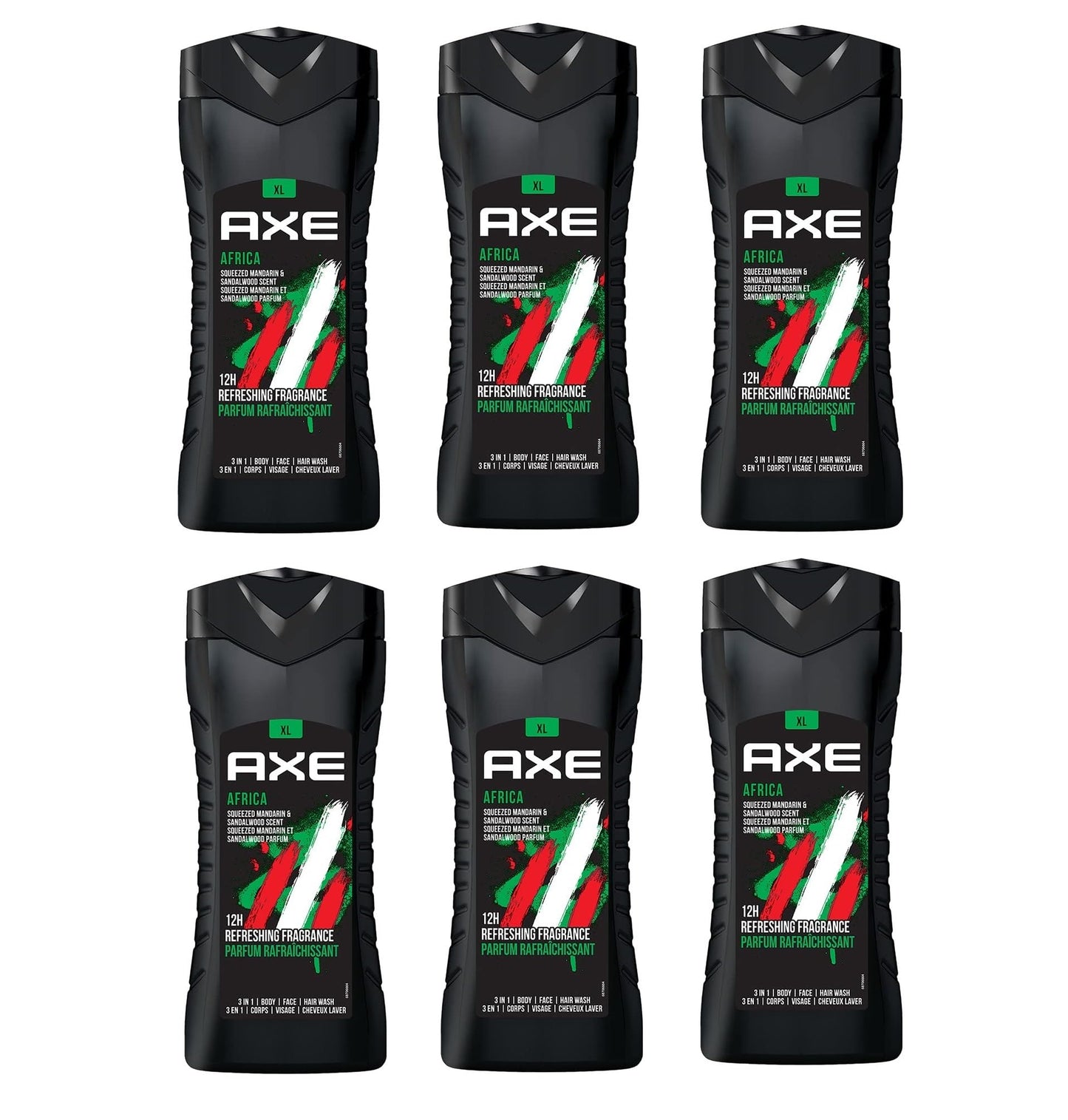 Axe Body Wash, Africa - 13.5 Fl Oz / 400 mL X 6 Pack, Made in Germany