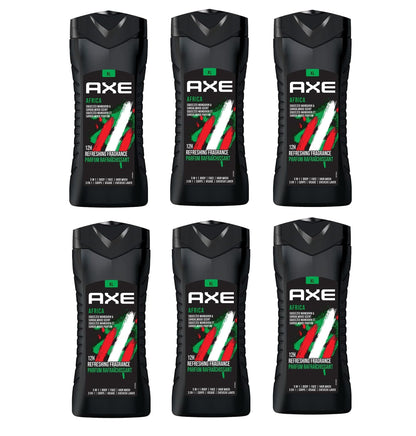 Axe Body Wash, Africa - 13.5 Fl Oz / 400 mL X 6 Pack, Made in Germany
