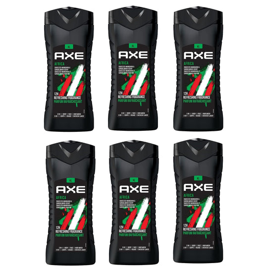 Axe Body Wash, Africa - 13.5 Fl Oz / 400 mL X 6 Pack, Made in Germany