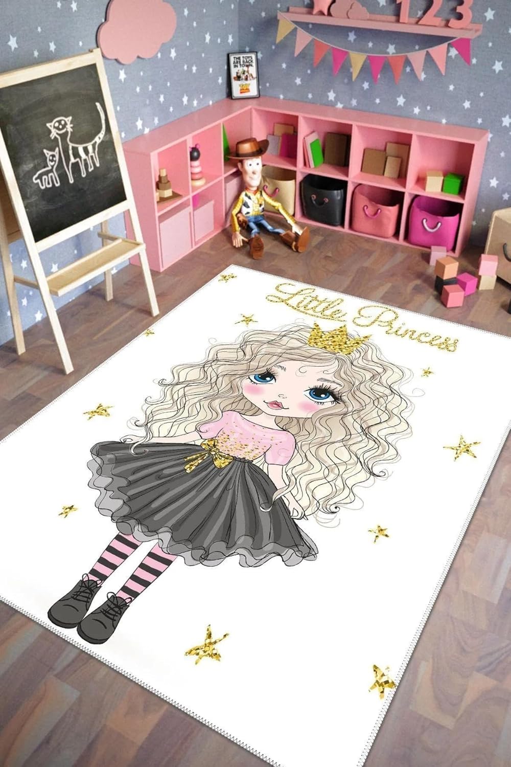 120x180cm Kids Carpets, Princess Kids Room Rugs, Cute Princess Play Mat, Cloudy Baby Mat, Soft Kids Rug, Baby Rugs, Rug 4x6ft