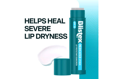 Blistex Medicated Lip Balm, 0.15 Ounce, Prevent Dryness & Chapping, SPF 15 Sun Protection, Seals in Moisture, Hydrating Lip Balm, Easy Glide Full Coverage Formula Stocking Stuffer