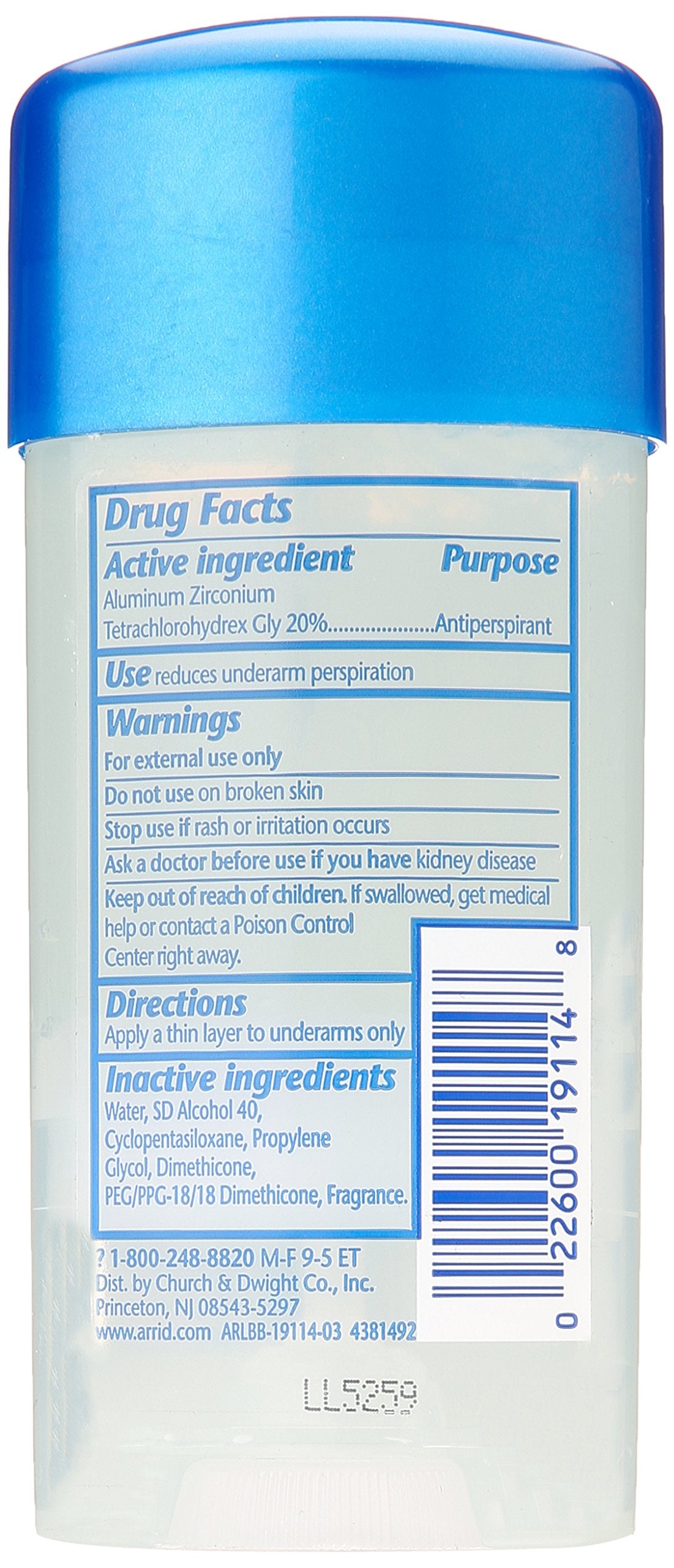 Arrid Extra Dry Antiperspirant and Deodorant Clear Gel Morning Clean 2.6 Oz. (Pack of 3)