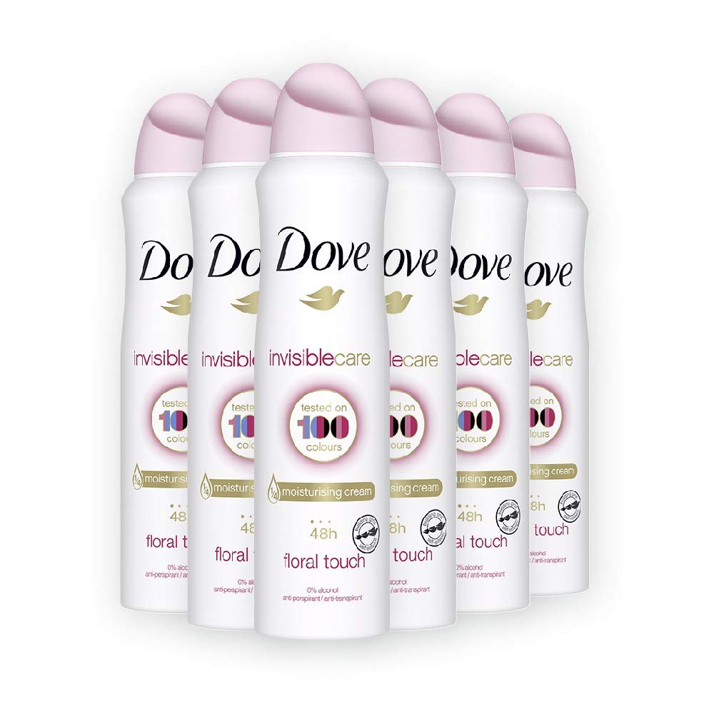Dove Invisible Care, Floral Touch Antiperspirant Deodorant Spray, 150ML, 30.42 Fl Oz (Pack of 6)