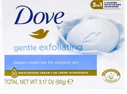 Dove, Beauty Bar Soap Variety Pack of 14, Go Fresh, Shea Butter, Coconut Milk, White, Pampering, Restoring, Exfoliating - 90g (7 Scents, 2 of Each)