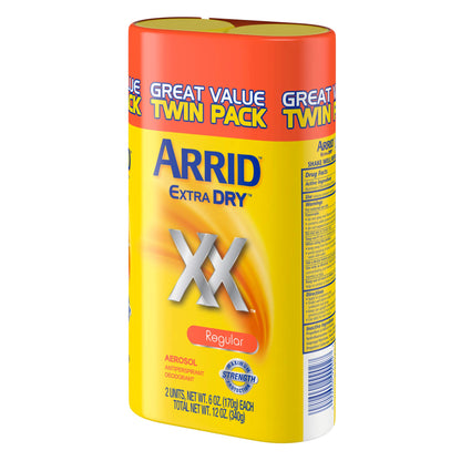 Arrid XX Extra Dry Antiperspirant Deodorant, Regular, Twin Pack (two 6oz. cans) Packaging May Vary