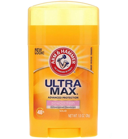 Arm & Hammer Ultra Max Powder Fresh Antiperspirant Deodorant 1.0 Oz Travel Size (Pack of 3)